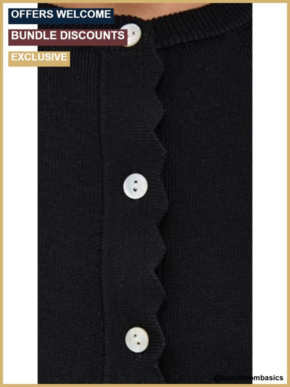 Lightweight Compact Knit Ribbed Trim Cardigan - Picture 5 of 5